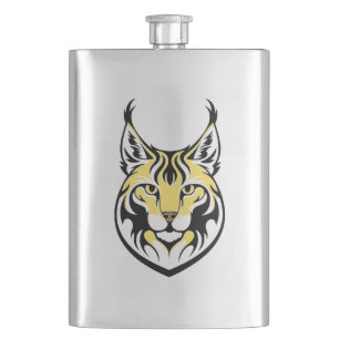 Lynx, wild cat hip flask