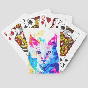 Lynx Wild Nature Animal Color Art Painting Playing Cards