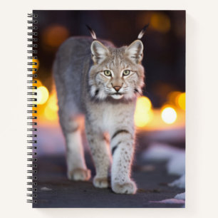 Lynx Wildlife Animal On Street Outdoors Notebook