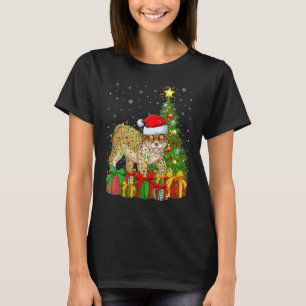 Lynx Xmas Holiday Santa Lynx Christmas Tree T-Shirt