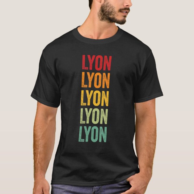 Lyon County Nevada Rainbow Text Design T-Shirt (Front)