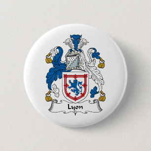Lyon Family Crest 2 Inch Round Button
