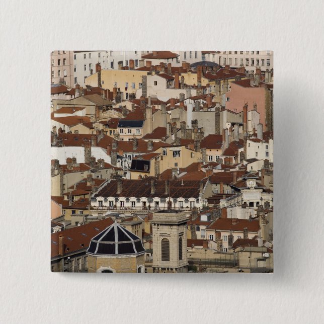 Lyon, France 2 Inch Square Button (Front)