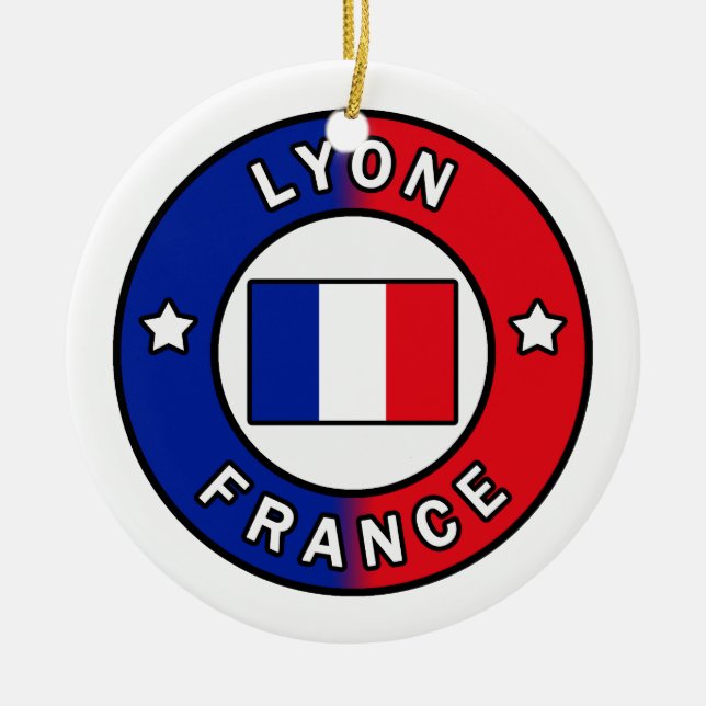 Lyon France Ceramic Ornament (Front)