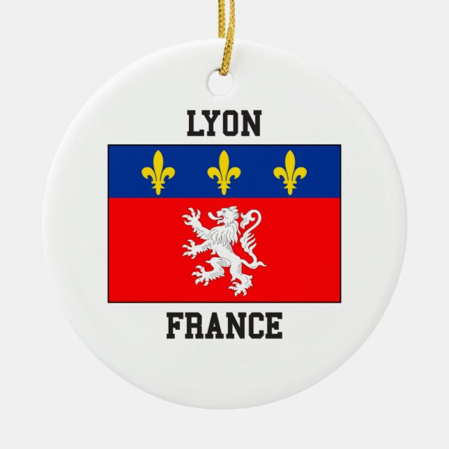 Lyon France Ceramic Ornament (Front)