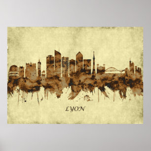 Lyon France Cityscape Poster