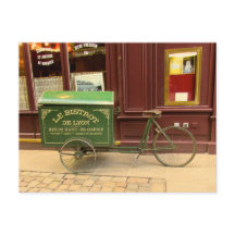 Lyon, France Postcard. Bicycle, Cobble Streets