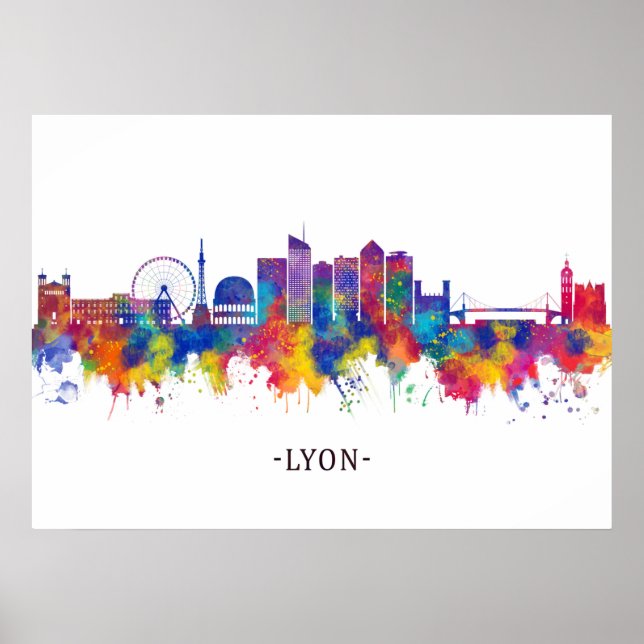 Lyon France Skyline Poster (Front)