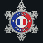 Lyon France Snowflake Pewter Christmas Ornament<br><div class="desc">Lyon France</div>