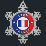Lyon France Snowflake Pewter Christmas Ornament<br><div class="desc">Lyon France</div>