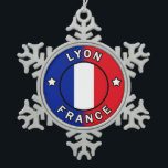 Lyon France Snowflake Pewter Christmas Ornament<br><div class="desc">Lyon France</div>