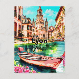 Lyon France Travel Postcard, Lyon Postcard, Lyon T Postcard