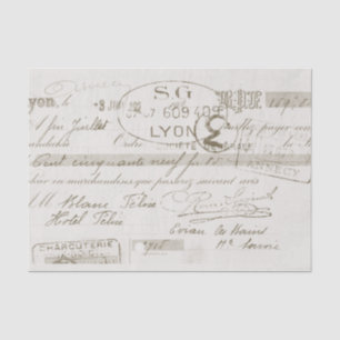 Lyon Invoice Vintage French Script Tissue Paper