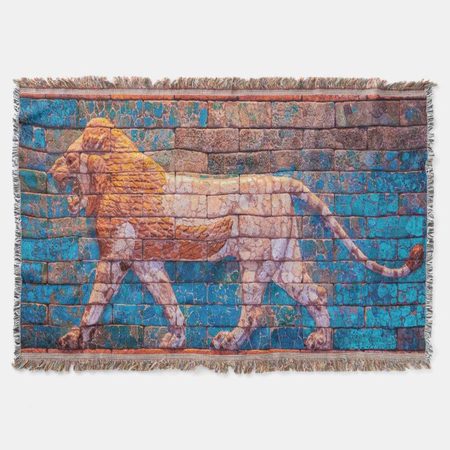 Lyon of Babylon woven jackard blanket (Front)