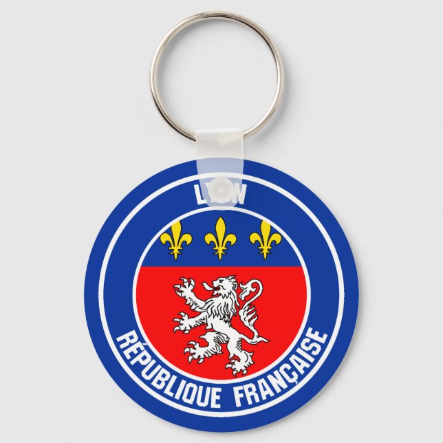 Lyon Round Emblem Keychain (Front)