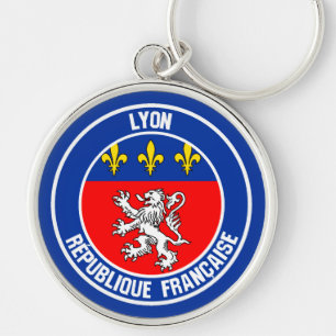Lyon Round Emblem Keychain