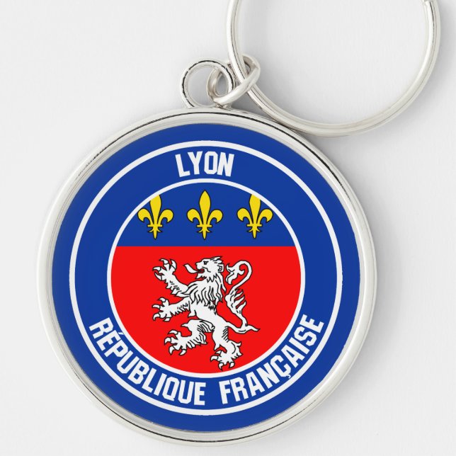 Lyon Round Emblem Keychain (Front)