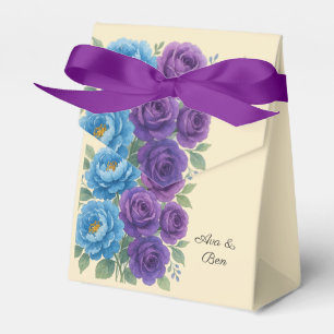 Lyons Blue Peony & Fig Purple Rose Wedding Favor Box