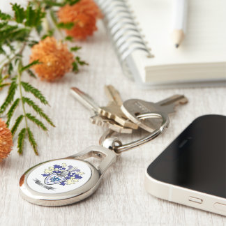 Lyons Family Crest Coat of Arms Keychain