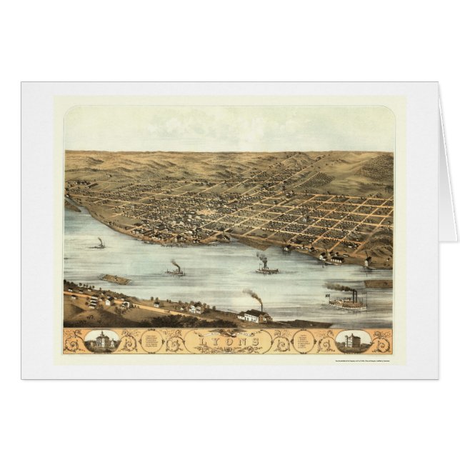 Lyons, IA Panoramic Map - 1868 (Front Horizontal)