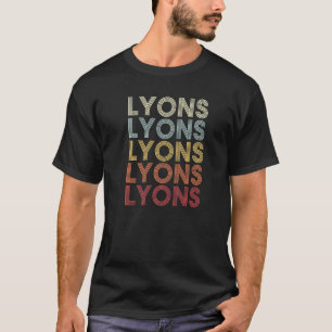 Lyons New York Lyons NY Retro Vintage Text T-Shirt