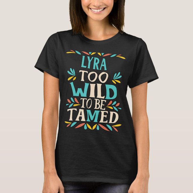 LYRA Name Cute Retro Girls Wildflower LYRA Name T-Shirt (Front)