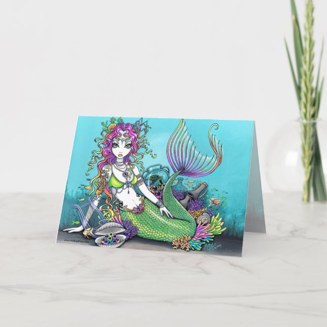 Lyra Tropical Rainbow Mermaid Card (Front)