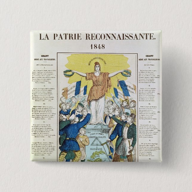 lyric sheet for a song dedicated to the 2 inch square button (Front)