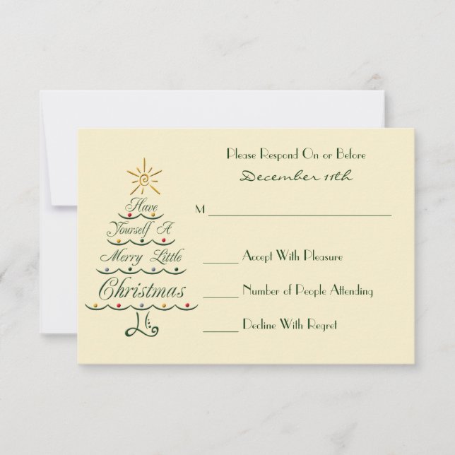 Lyrical Christmas Tree RSVP Card (Front)