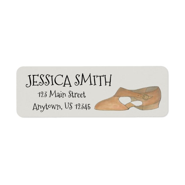 Lyrical Tan Modern Dance Teacher Shoe Personalized (Front)