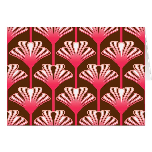 Lys Art déco, Brown foncé et rose corail (Devant Horizontal)