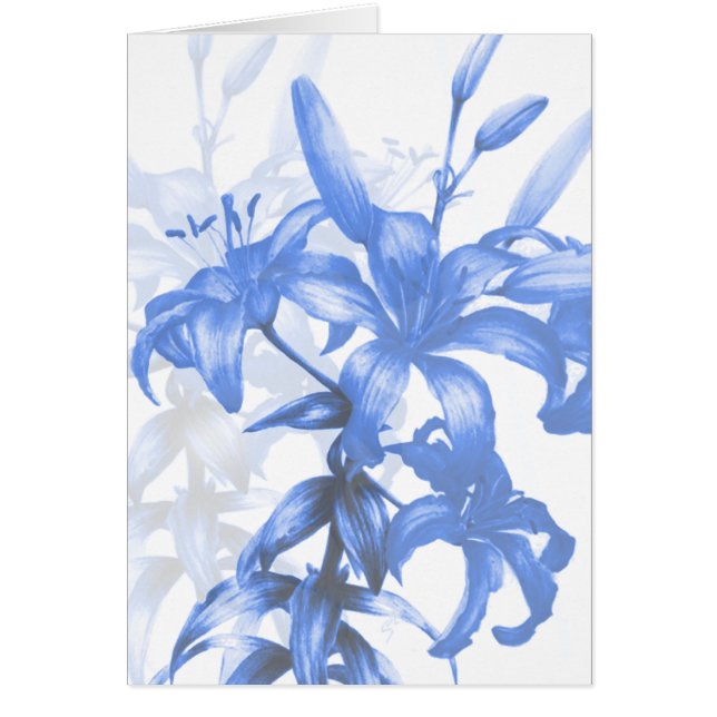 Lys bleus fine art quotidien carte blanche (Devant)