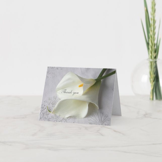 Lys calla blancs sur lin merci (Devant)
