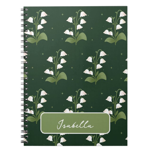 Lys de la Vallée Motif Floral Carnet Spiral (Devant)