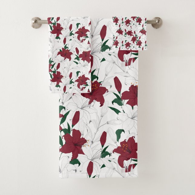 Lys de Noël rouges et blancs (En situation)