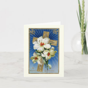 Lys de Pâques vintages et carte croisée