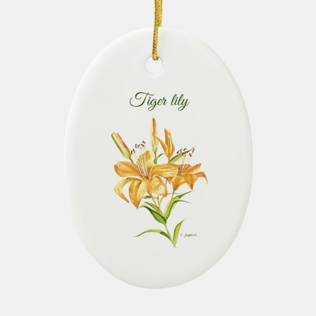Lys de tigre à fleur signifiant ornement céramique (Devant)