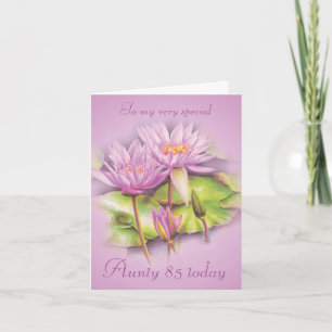 Lys d'eau fleurie Grotte 85e anniversaire carte