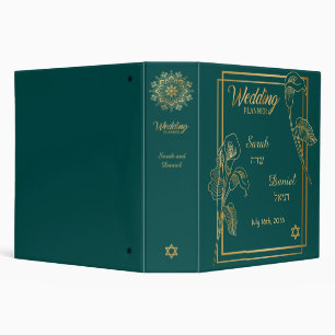 Lys d'or sur Classeur Wedding planner vert