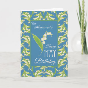 Lys mai carte d'anniversaire pour personnaliser, b