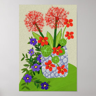 Lys sanguins, Surfinia et Nasturtium Poster
