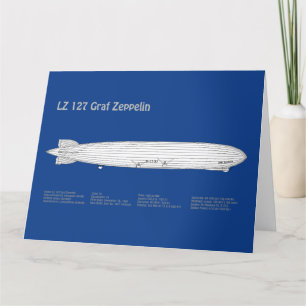 LZ 127 Graf Zeppelin - Airship Blueprint Plans ABD Thank You Card