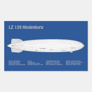 LZ 129 Hindenburg - Airship Blueprint Plans ABD Sticker