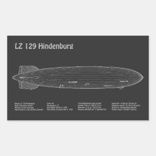 LZ 129 Hindenburg - Airship Blueprint Plans PD Sticker