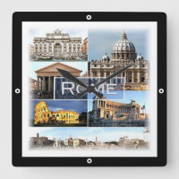 LZO002 ROME, Latium, Italie, horloge murale Carré