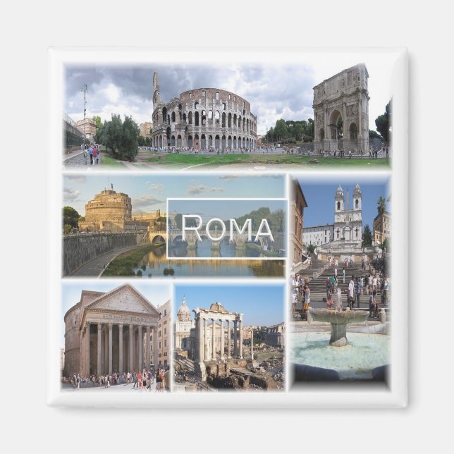 LZO006 ROME, Mosaic, Lazio, Italy, Fridge Magnet (Front)