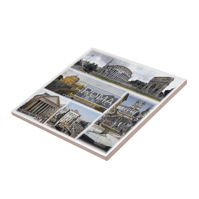 LZO012  ROME, Colosseum, Pantheon, Tile (Side)