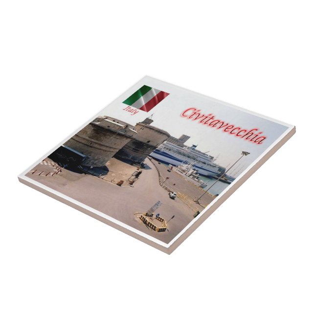 LZO014 CIVITAVECCHIA, Forte Michelangelo, Port,   Tile (Side)