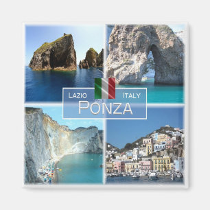 LZO019 PONZA, Mosaic, Lazio, Italy, Fridge Magnet