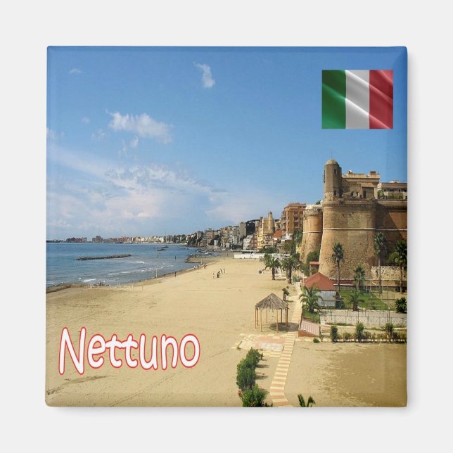LZO027 NETTUNO Coast, Lazio, Italy, Fridge Magnet (Front)